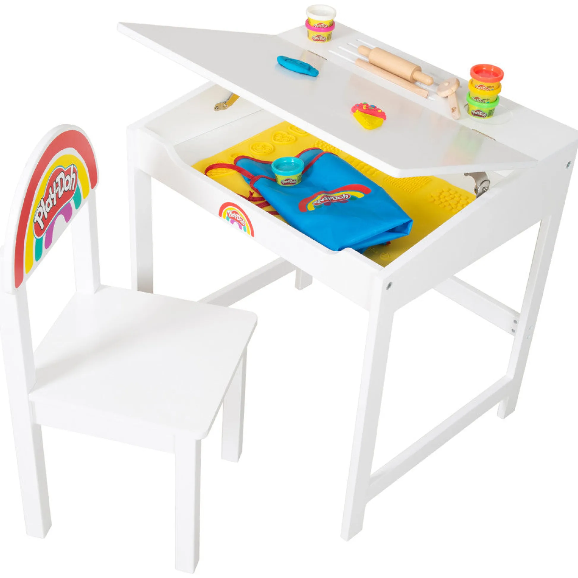Flat River Group Play-Doh School Desk & Chair - Wooden Creative Station Playset* Clay, Dough & Sand Art