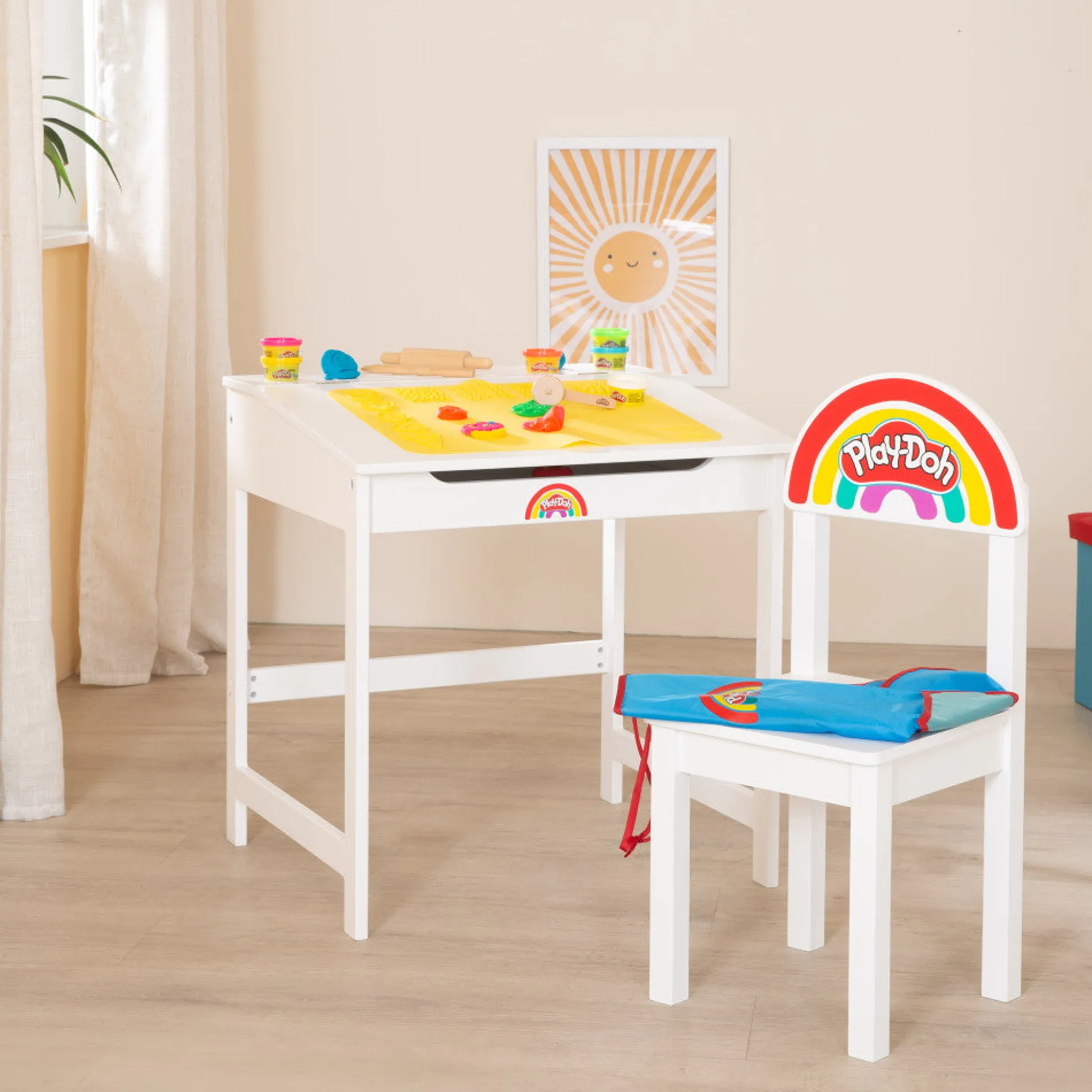 Flat River Group Play-Doh School Desk & Chair - Wooden Creative Station Playset* Clay, Dough & Sand Art