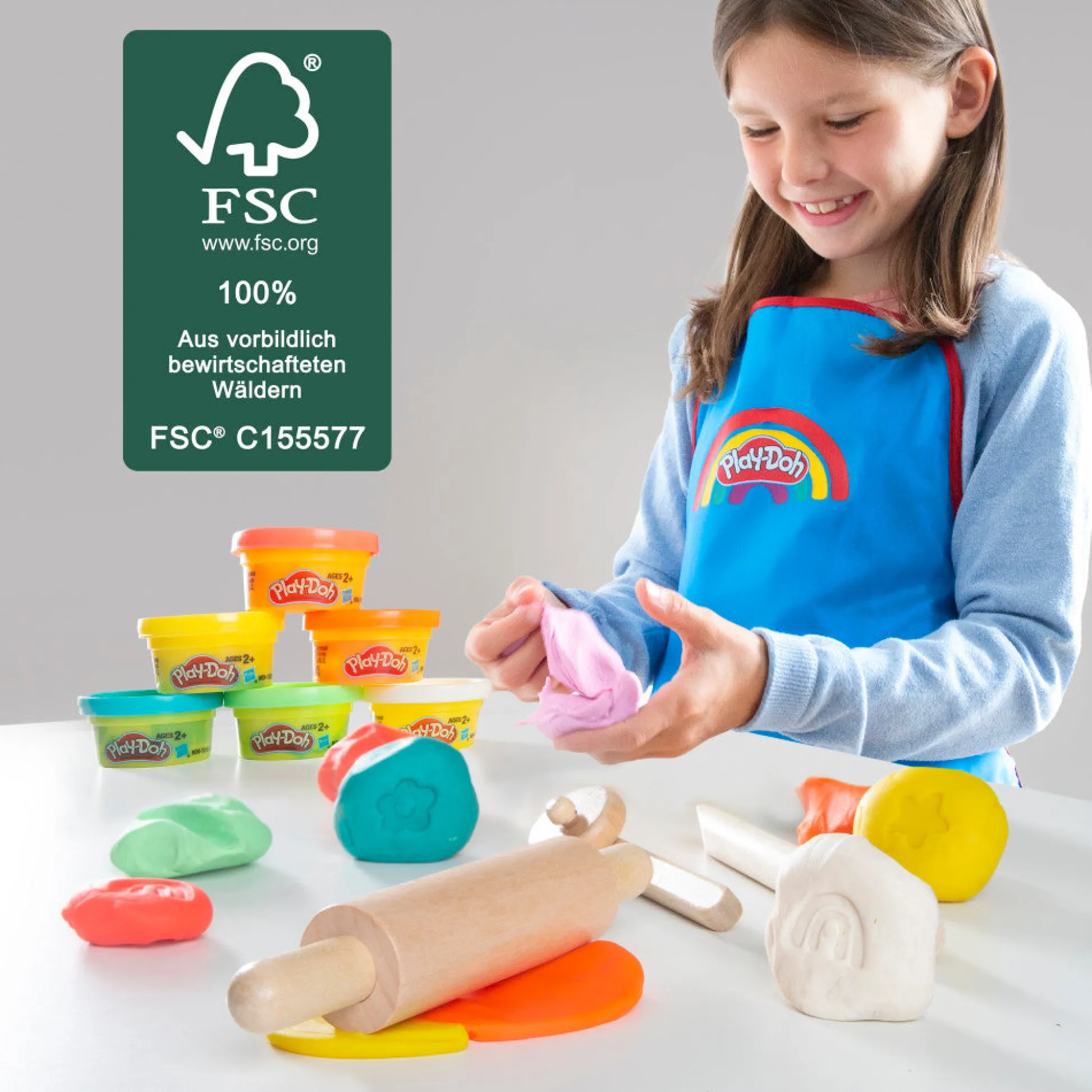 Flat River Group Play-Doh School Desk & Chair - Wooden Creative Station Playset* Clay, Dough & Sand Art