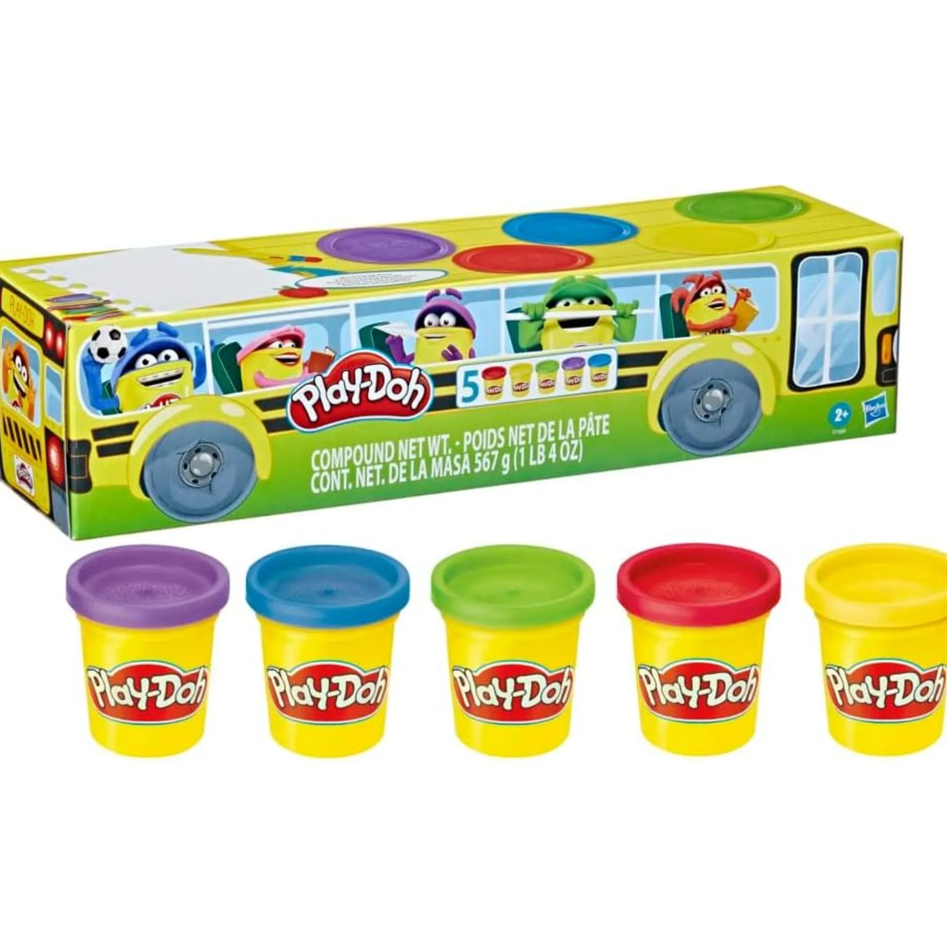 Calendar Holdings, LLC Play-Doh Vibrant Colors Multi-Pack - 5 Cans for Creative School Projects* Clay, Dough & Sand Art