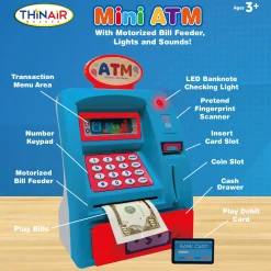 Flat River Group Playful Minds Mini ATM - Interactive Piggy Bank with Sounds and Lights for Kids Age 3+* Preschool Education Toys & Activities