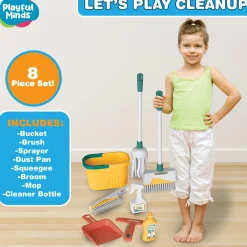 Flat River Group Playful Minds 8pc Household Cleaning Set - Pretend Play Kit for Ages 3+* Tools & Workshops|Dress Up