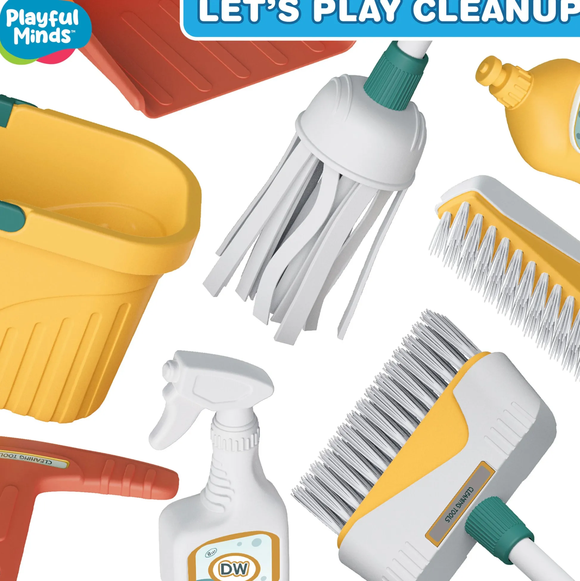 Flat River Group Playful Minds 8pc Household Cleaning Set - Pretend Play Kit for Ages 3+* Tools & Workshops|Dress Up
