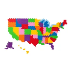 AreYouGame Plus-Plus USA Map Puzzle by Number - 1400 pc* Puzzles
