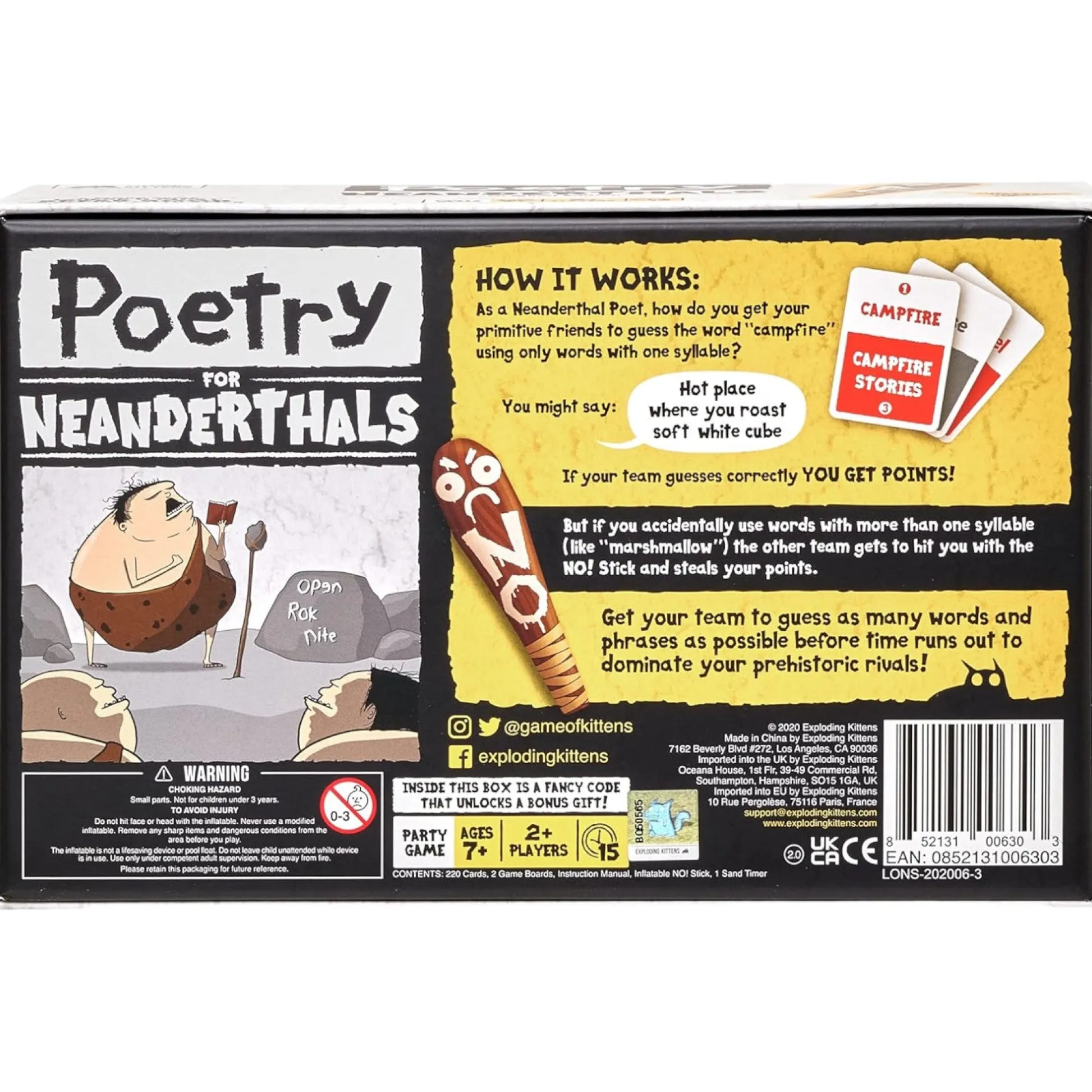 Calendar Holdings, LLC Poetry For Neanderthals: The Ultimate Caveman Word Game* Social & Emotional Skills|Family & Entertainments Games