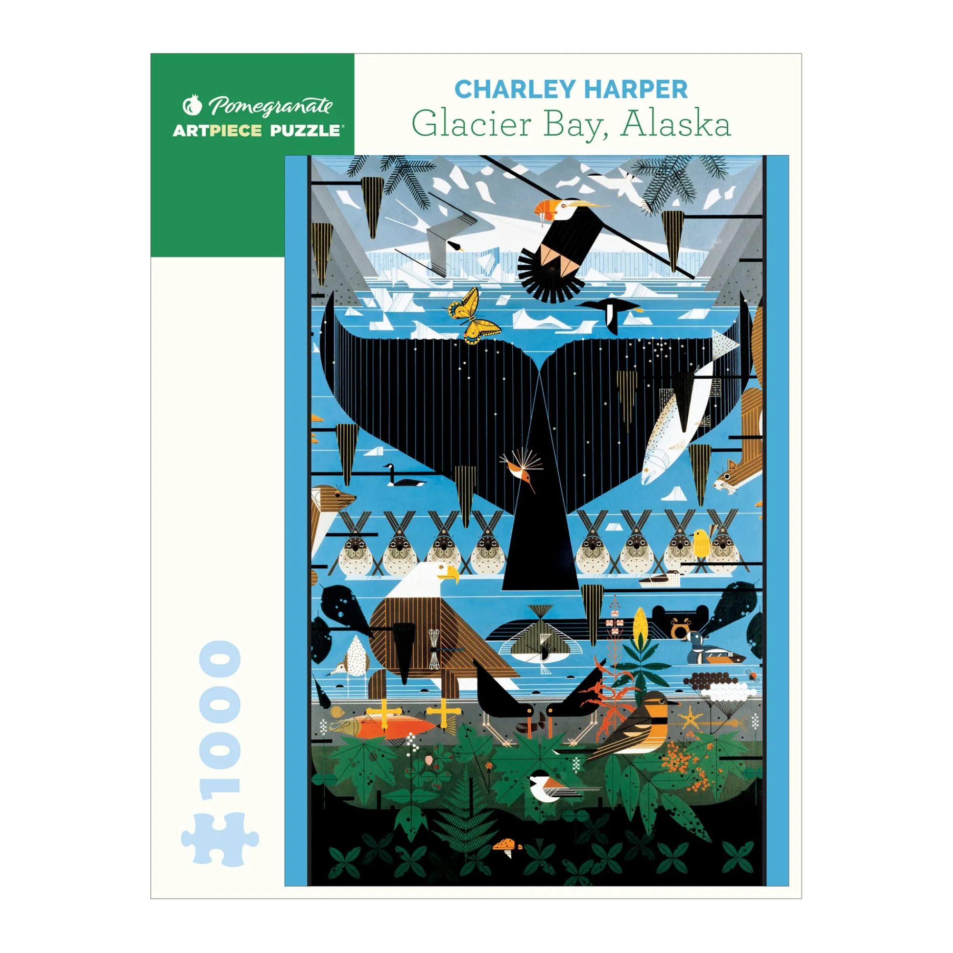 AreYouGame Pomegranate Charley Harper Glacier Bay Alaska Jigsaw Puzzle - 1000 pc* Puzzles