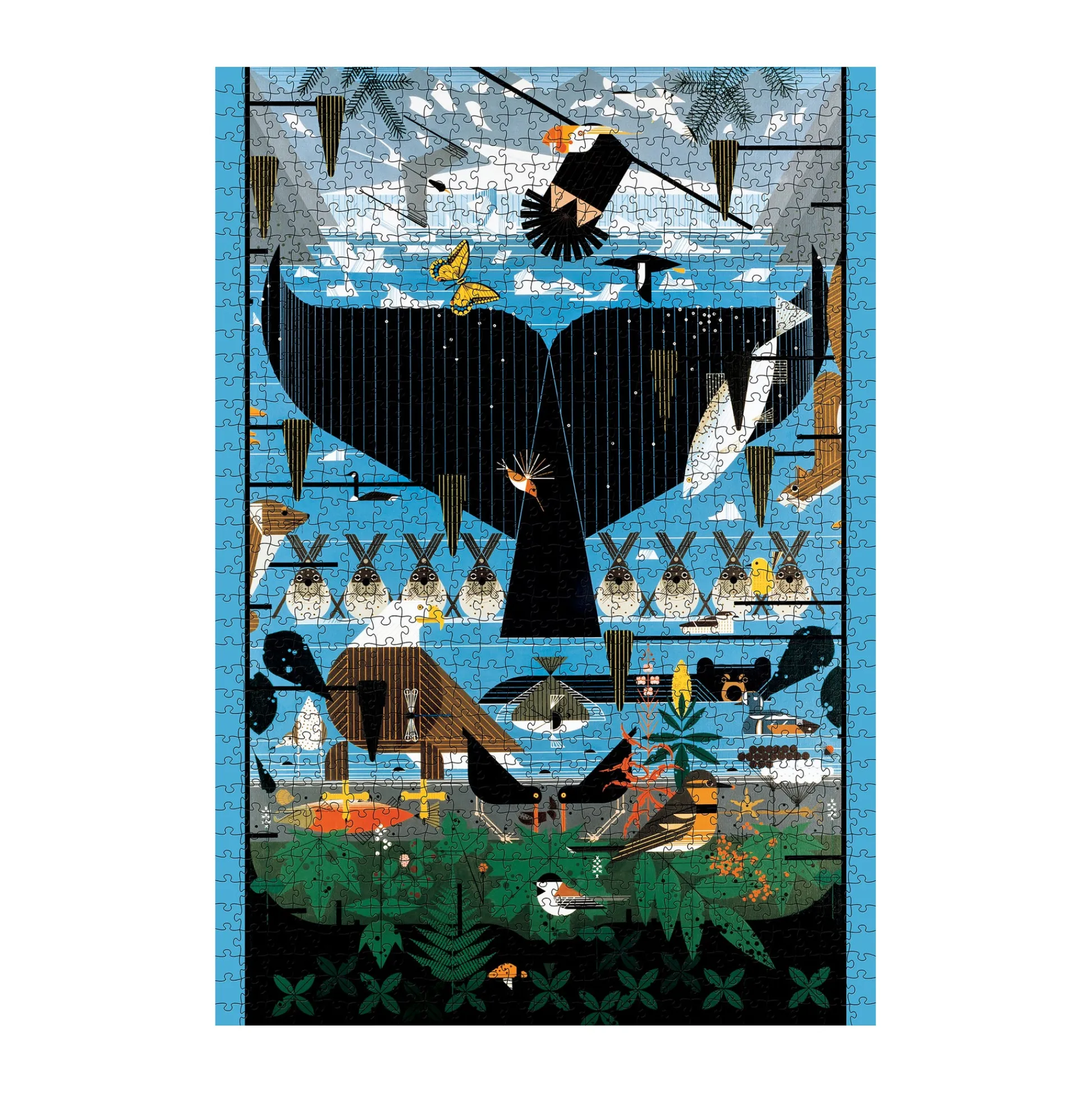 AreYouGame Pomegranate Charley Harper Glacier Bay Alaska Jigsaw Puzzle - 1000 pc* Puzzles