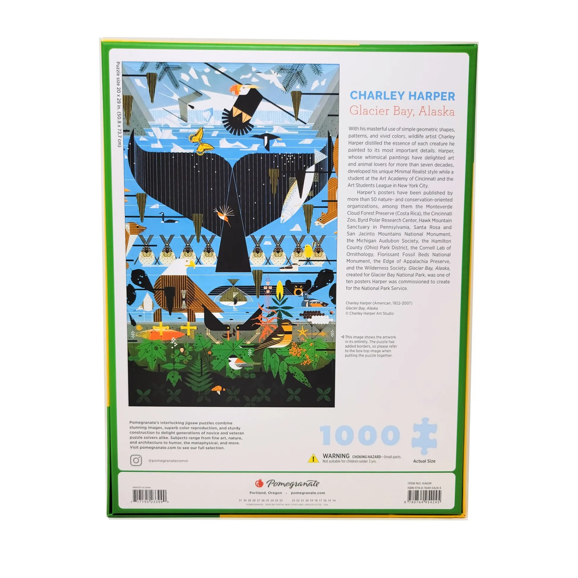 AreYouGame Pomegranate Charley Harper Glacier Bay Alaska Jigsaw Puzzle - 1000 pc* Puzzles