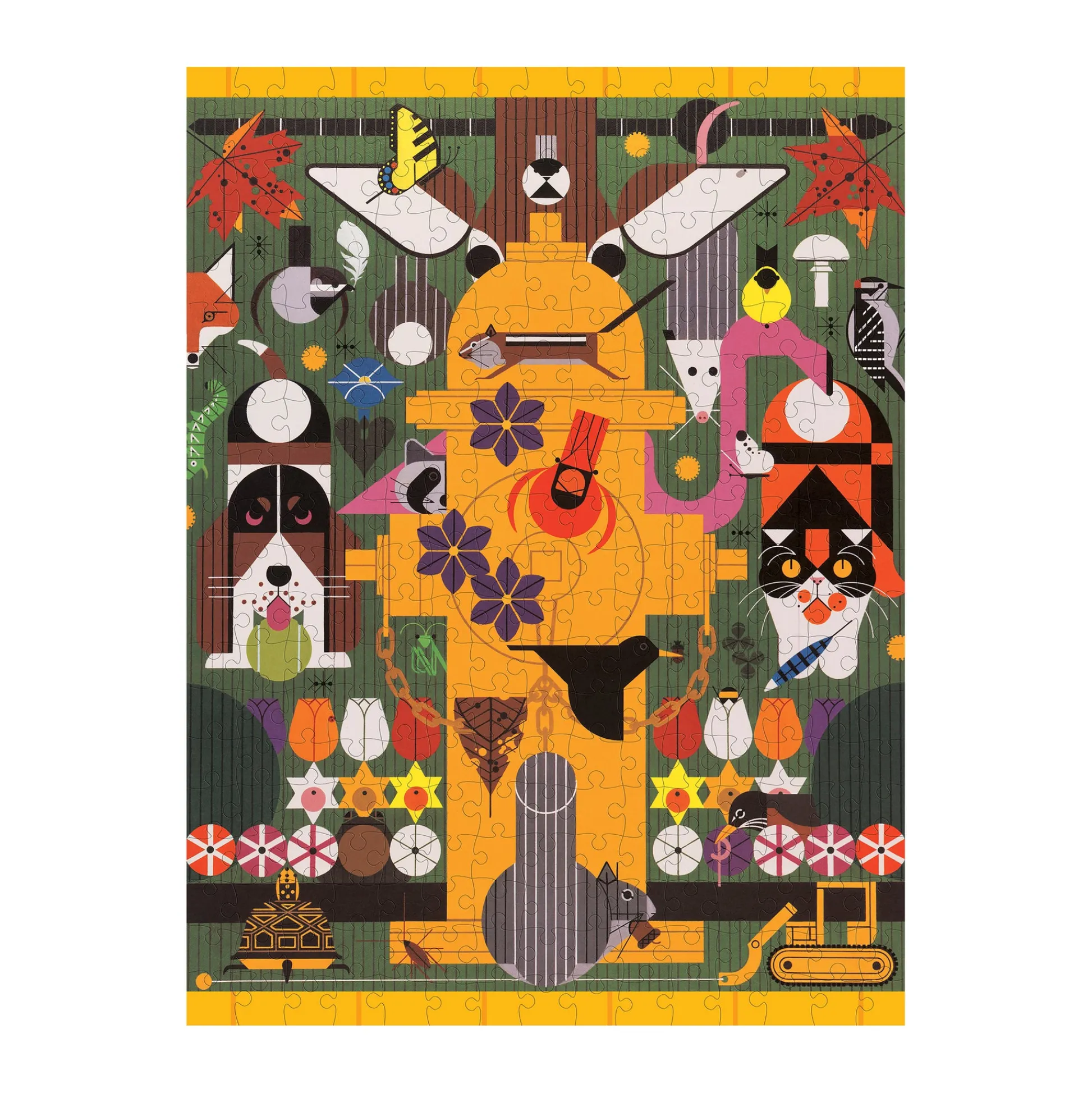 AreYouGame PomegranateKids Charley Harper Biodiversity in the Burbs Puzzle - 300 pc* Puzzles