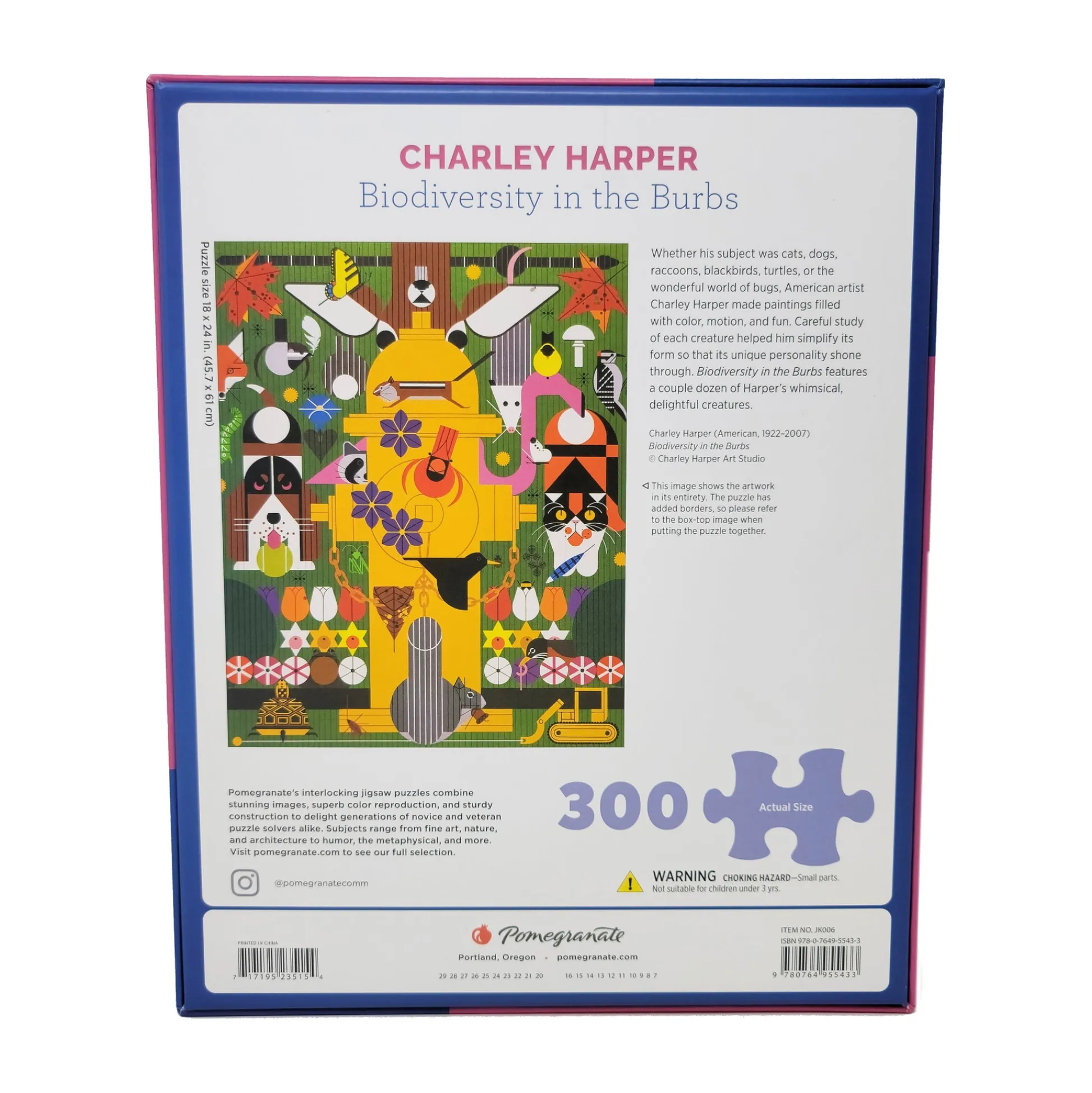 AreYouGame PomegranateKids Charley Harper Biodiversity in the Burbs Puzzle - 300 pc* Puzzles