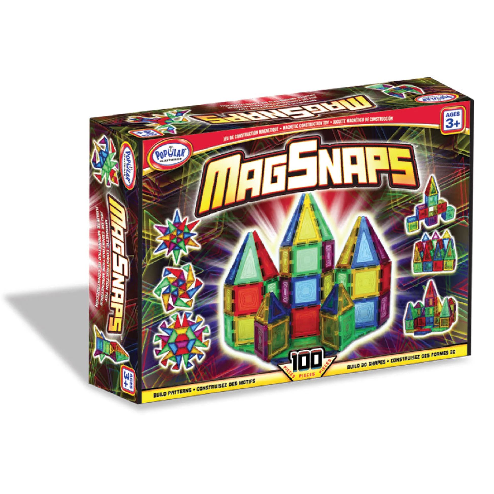 AreYouGame Popular Playthings MagSnaps 100 Piece Magnetic Building Set* Magnetic Tiles & Building Sets