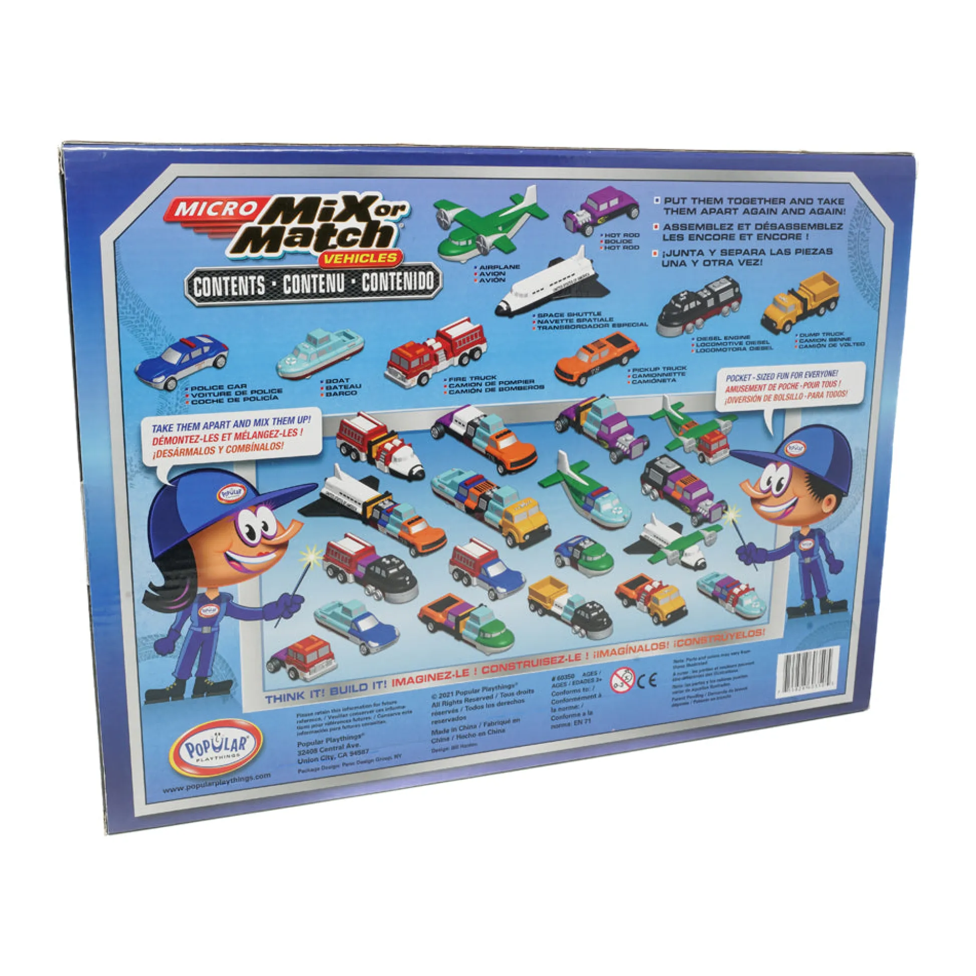 AreYouGame Popular Playthings Micro Mix or Match 9-Piece Interchangeable Vehicle Set* Preschool Education Toys & Activities|Preschool Vehicles
