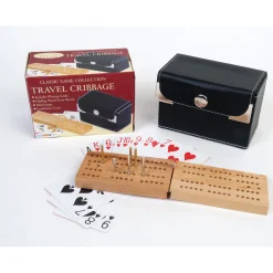 AreYouGame Portable Leatherette Cribbage Board Game Set with Cards* Board Games|Role-Playing Games