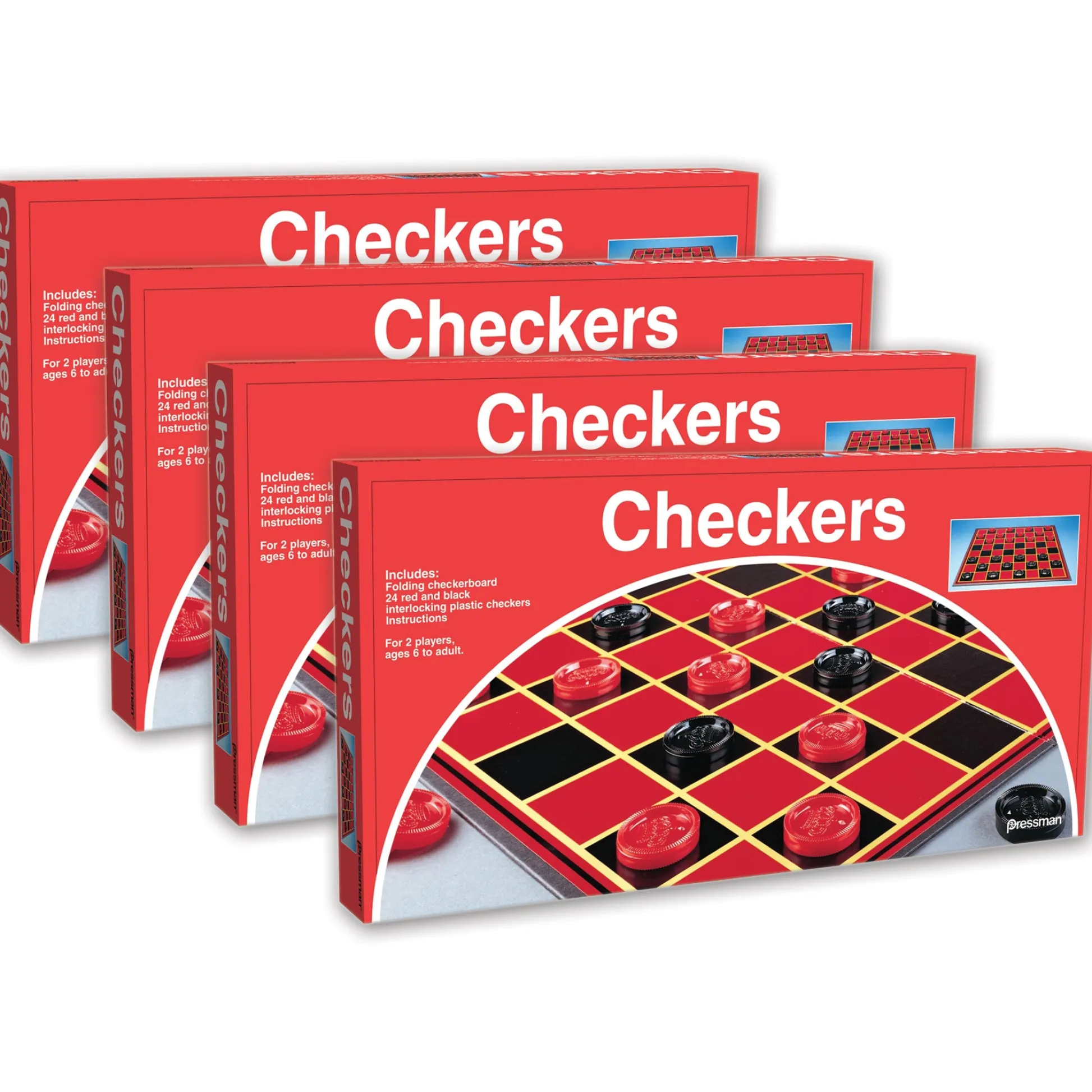 Educators Resource Pressman Classic Checkers Board Game, Family Pack of 4* Role-Playing Games|Board Games