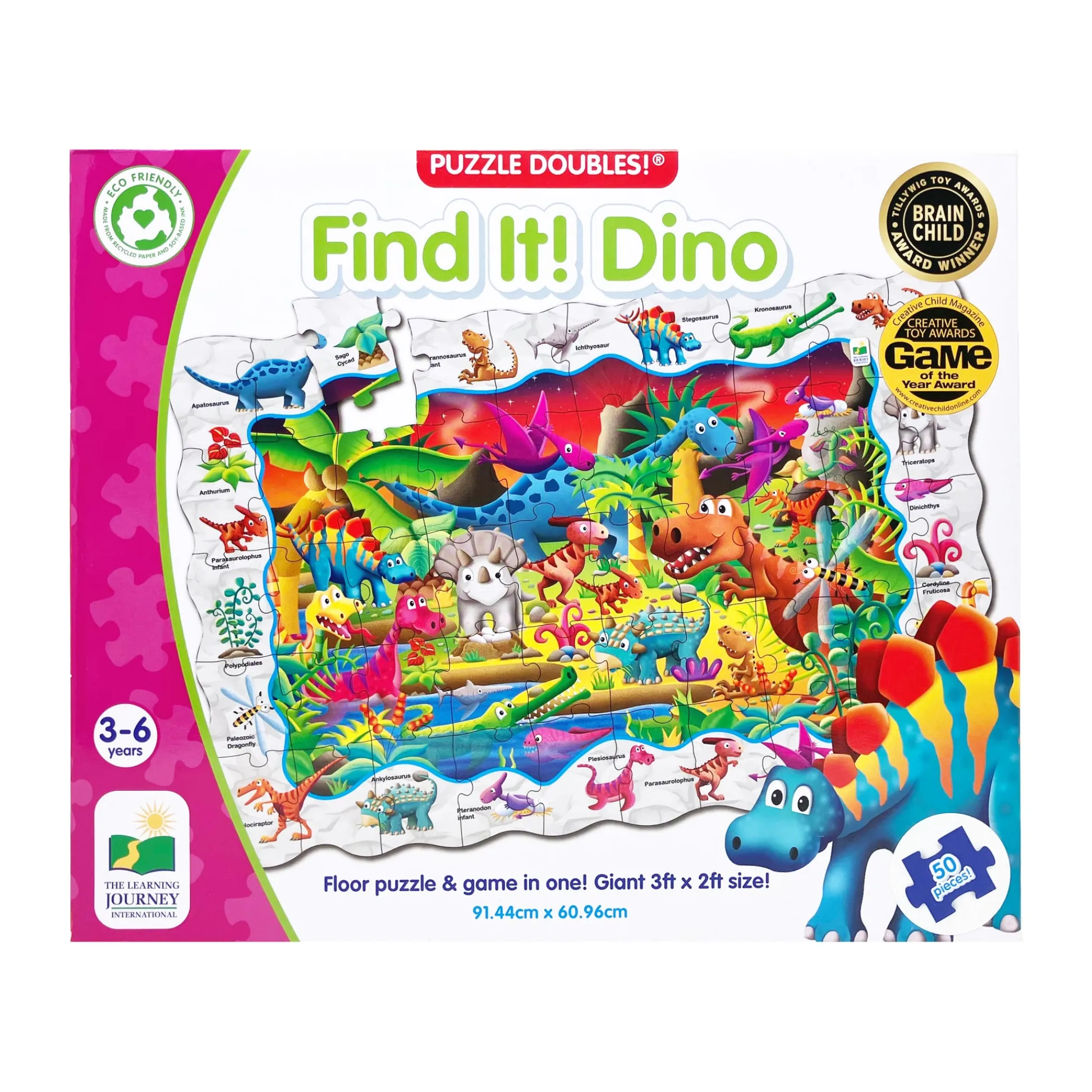 AreYouGame Puzzle Doubles! Find It! Dino Floor Puzzle - 50 pc* Puzzles
