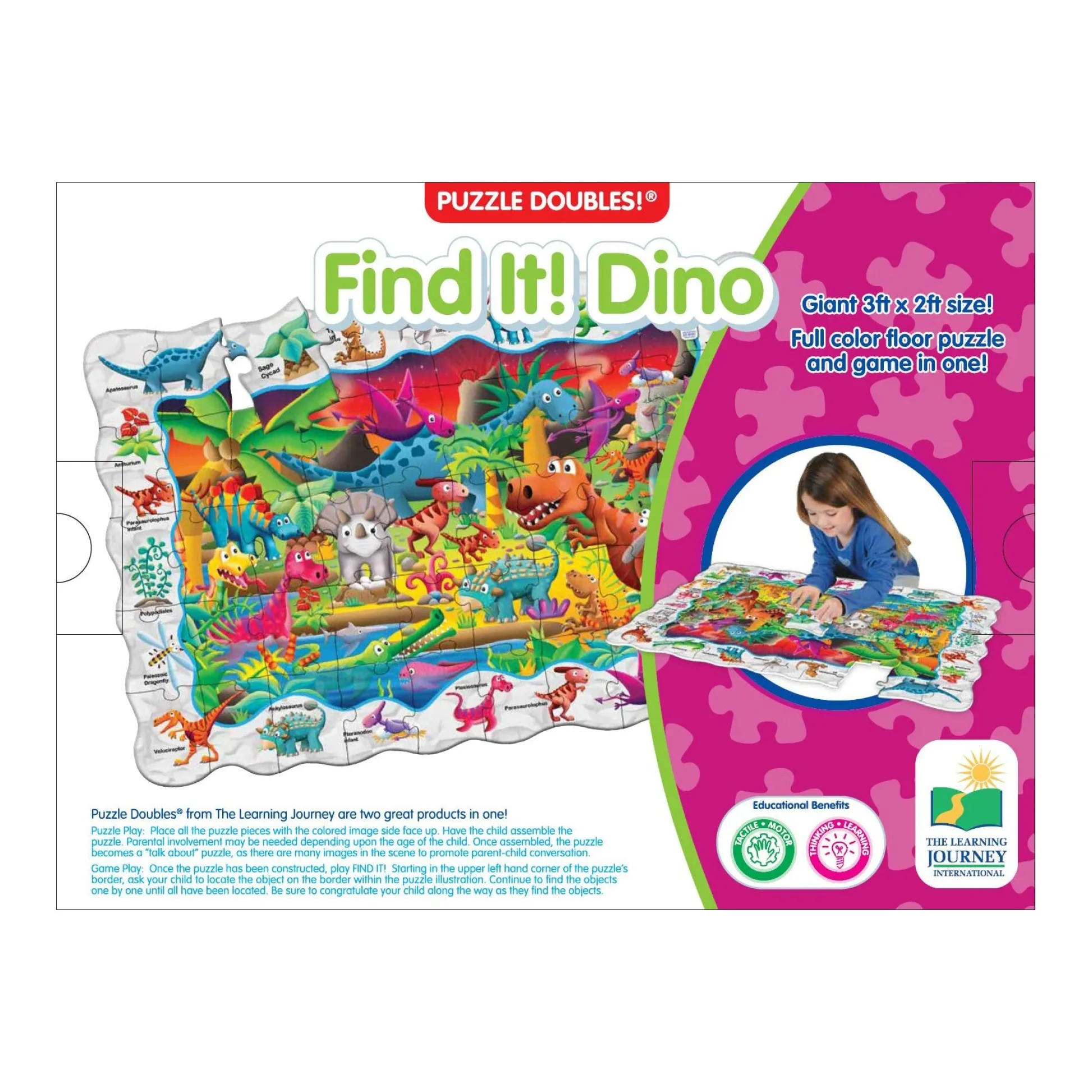 AreYouGame Puzzle Doubles! Find It! Dino Floor Puzzle - 50 pc* Puzzles