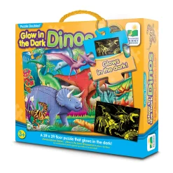 AreYouGame Puzzle Doubles! Glow in the Dark Dinos Jigsaw - 100 pc* Puzzles