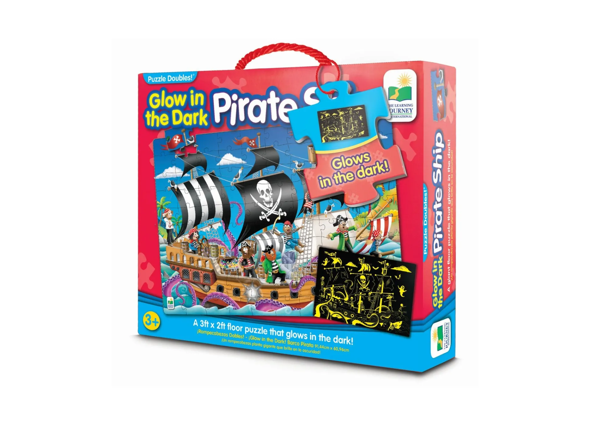 AreYouGame Puzzle Doubles! Glow in the Dark Pirate Ship - 100 pc* Puzzles