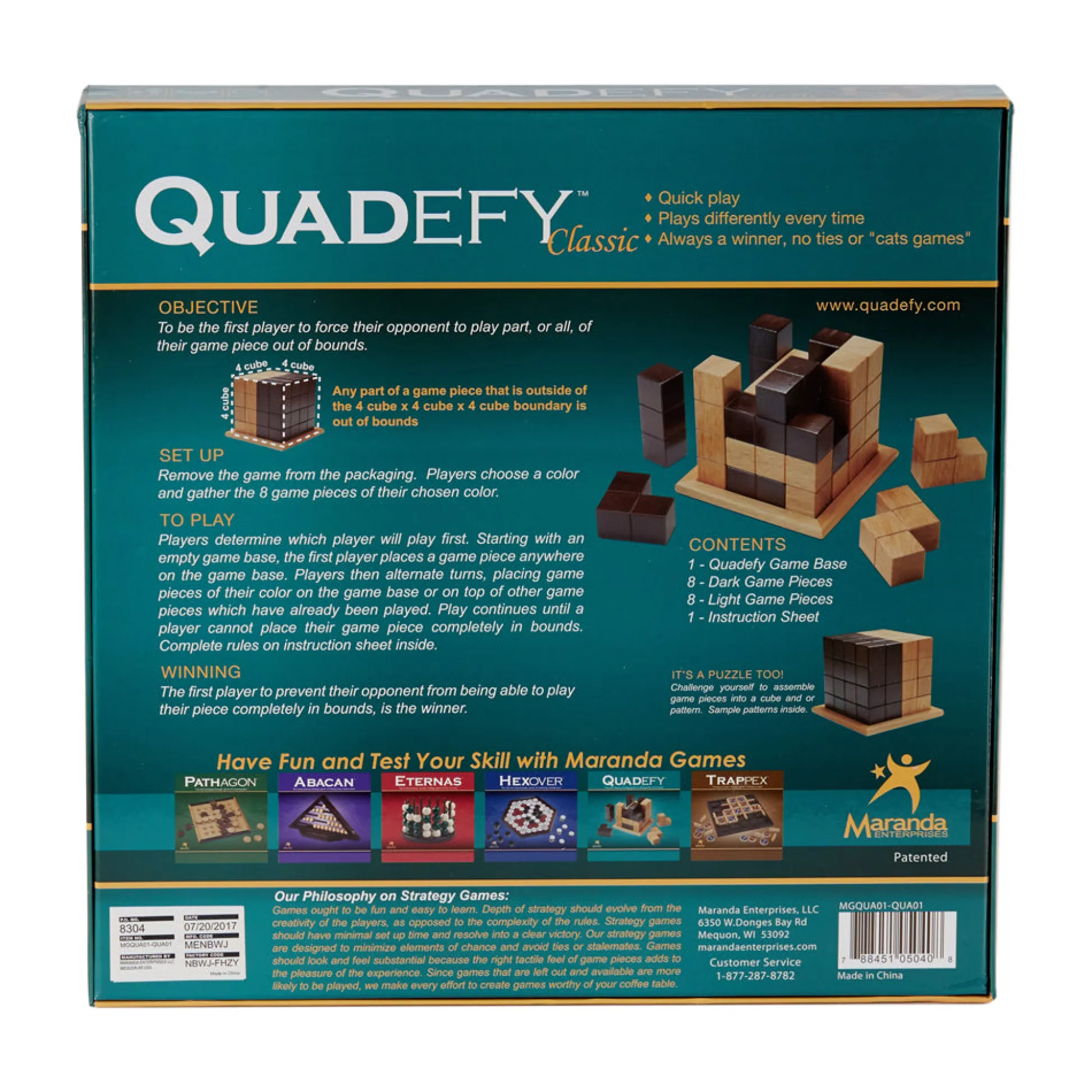 AreYouGame QUADEFY Strategy Board Game by Front Porch Classics* Board Games|Role-Playing Games