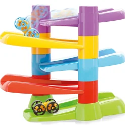 Flat River Group Quercetti Flip & Zoom Race Track with 2 Flipping Cars - Toddler Playset* Preschool Education Toys & Activities|Preschool Vehicles