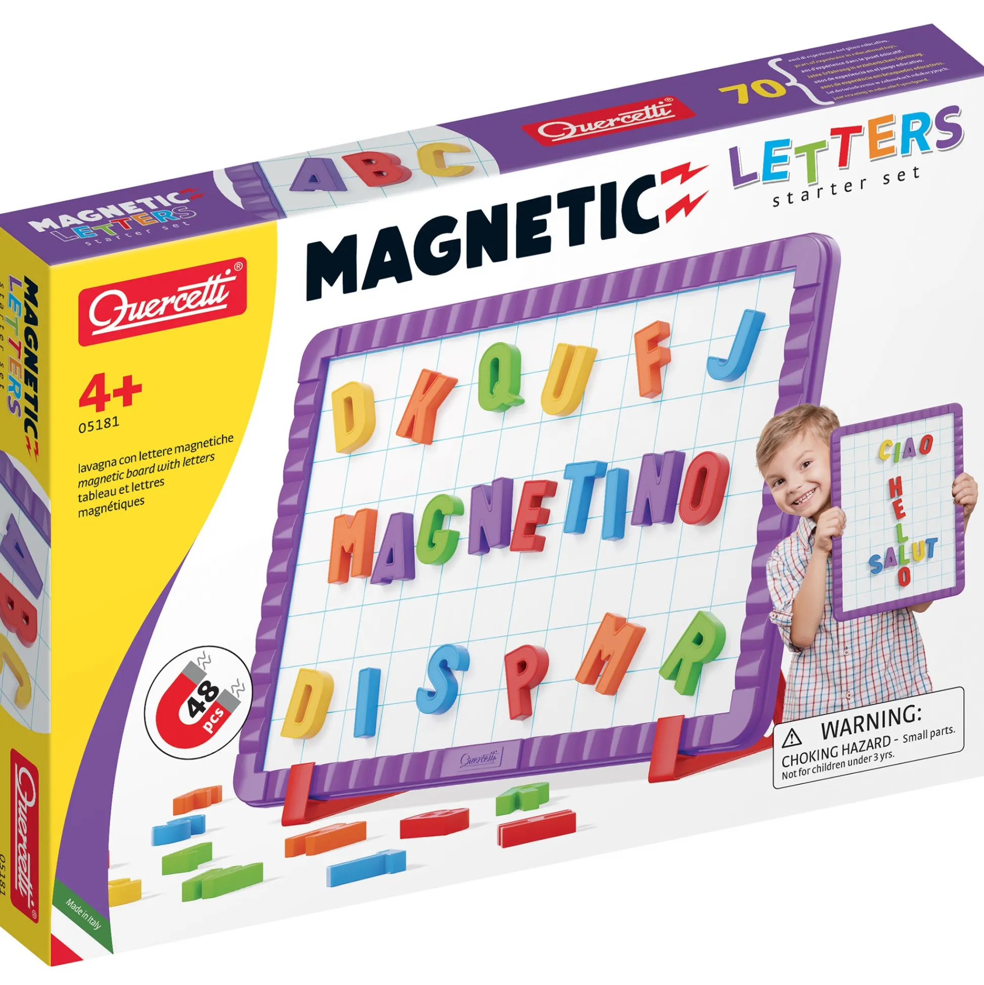 Flat River Group Quercetti Magnetic ABC Spell Master Set - 44 Colorful Letters for Kids 4+* Preschool Education Toys & Activities