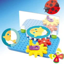 Flat River Group Quercetti Mirrorello - Interactive Gear Assembly Toy - STEM Learning for Kids 4+* Engineering Toys
