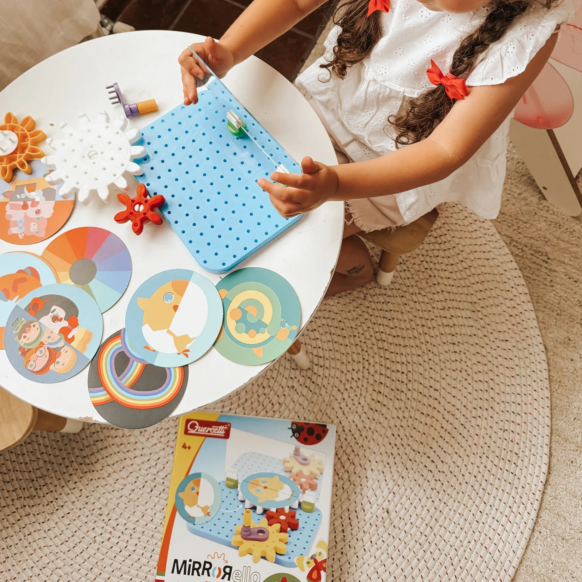 Flat River Group Quercetti Mirrorello - Interactive Gear Assembly Toy - STEM Learning for Kids 4+* Engineering Toys