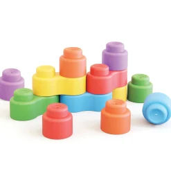 Flat River Group Quercetti Momy Soft - 12 Piece Colorful Blocks Set for Babies* Blocks, Sorting & Stacking Toys