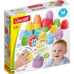 Flat River Group Quercetti Momy Soft Happy Sound - 18pc Rattle and Stacking Block Set* Blocks, Sorting & Stacking Toys
