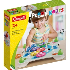 Flat River Group Quercetti Peggy Gears - Interactive Cogwheel Toy for Toddlers with Pegboard and Scene Cards* Preschool Education Toys & Activities