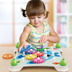 Flat River Group Quercetti Peggy Gears - Interactive Cogwheel Toy for Toddlers with Pegboard and Scene Cards* Preschool Education Toys & Activities