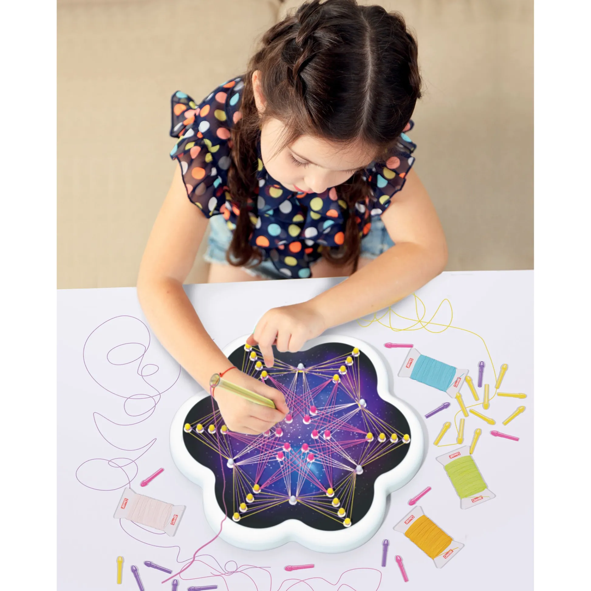 Flat River Group Quercetti Play Creativo String Art Mandala Craft Set - Colorful Design Fun* Crafts & Activities