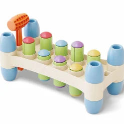 Flat River Group Quercetti PlayEco+ Hammer Peggy - Colorful Peg Pounding Toy* Preschool Education Toys & Activities
