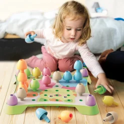 Flat River Group Quercetti PlayEco+ Jumbo Peggy Evo - Colorful Peg Stacking Toy for Toddlers* Blocks, Sorting & Stacking Toys