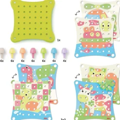 Flat River Group Quercetti PlayEco+ Jumbo Peggy Evo - Colorful Peg Stacking Toy for Toddlers* Blocks, Sorting & Stacking Toys