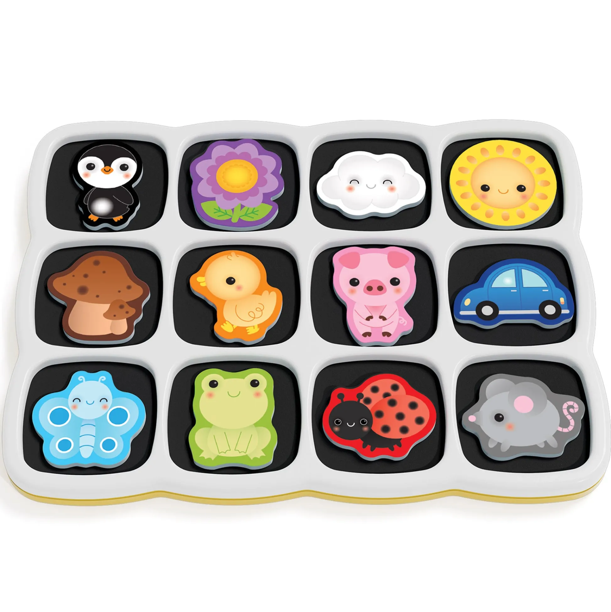 Flat River Group Quercetti Smart Puzzle First Colors 13pc Double-Sided Magnetic Animal & Car* Preschool Education Toys & Activities|Puzzles