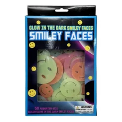 Calendar Holdings, LLC Radiant Smiley Faces Glow in the Dark Stickers, 50-Piece Party Pack* Crafts & Activities