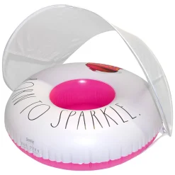 Flat River Group Rae Dunn 27" Born to Sparkle Inflatable Toddler Float with Canopy by CoCoNut* Swimming Pools & Water Toys