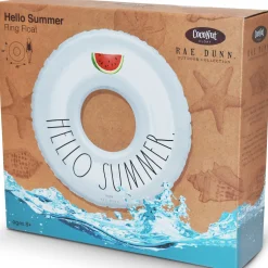 Flat River Group Rae Dunn Hello Summer 48" Inflatable Ring Float - Durable Anti-Leak Design* Swimming Pools & Water Toys