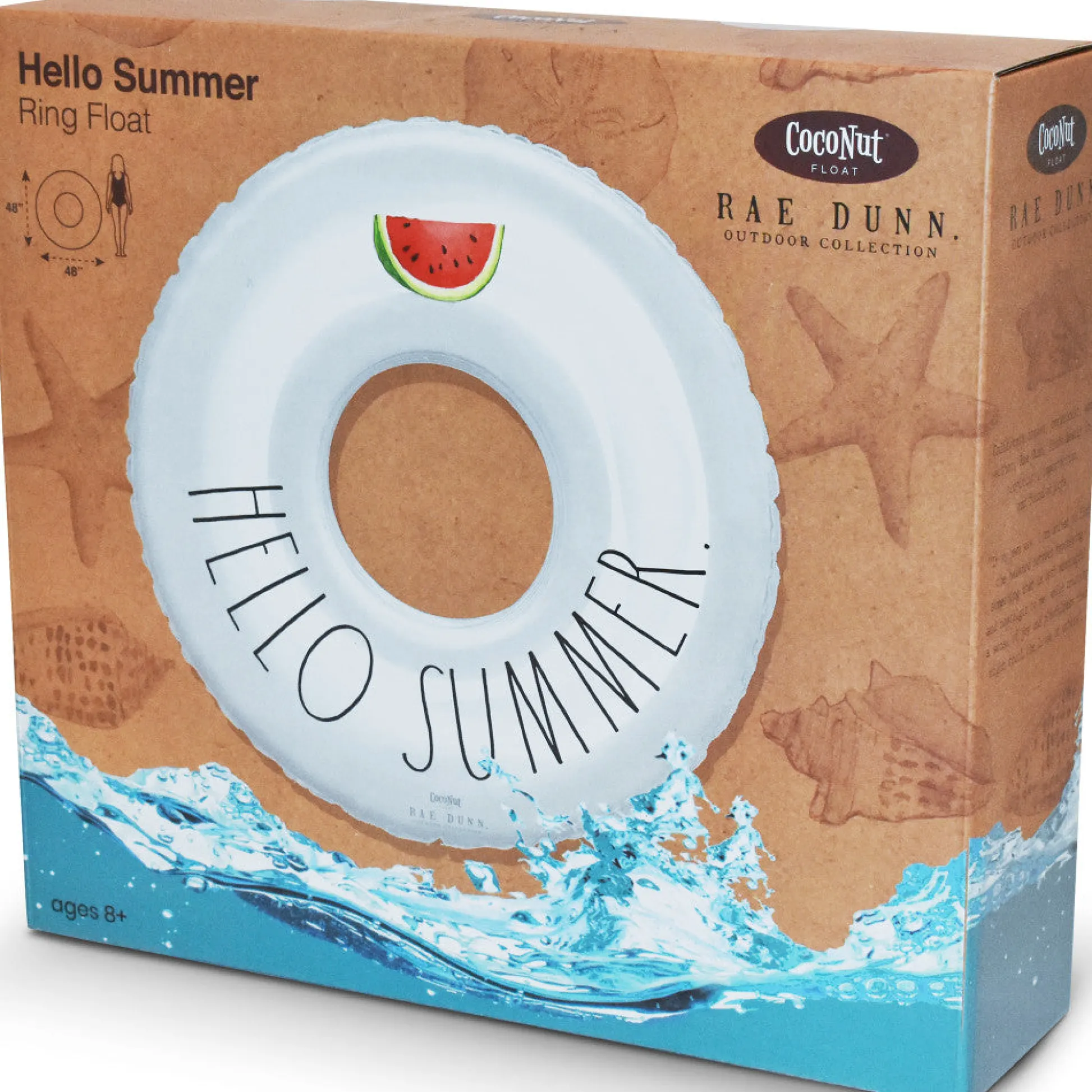 Flat River Group Rae Dunn Hello Summer 48" Inflatable Ring Float - Durable Anti-Leak Design* Swimming Pools & Water Toys