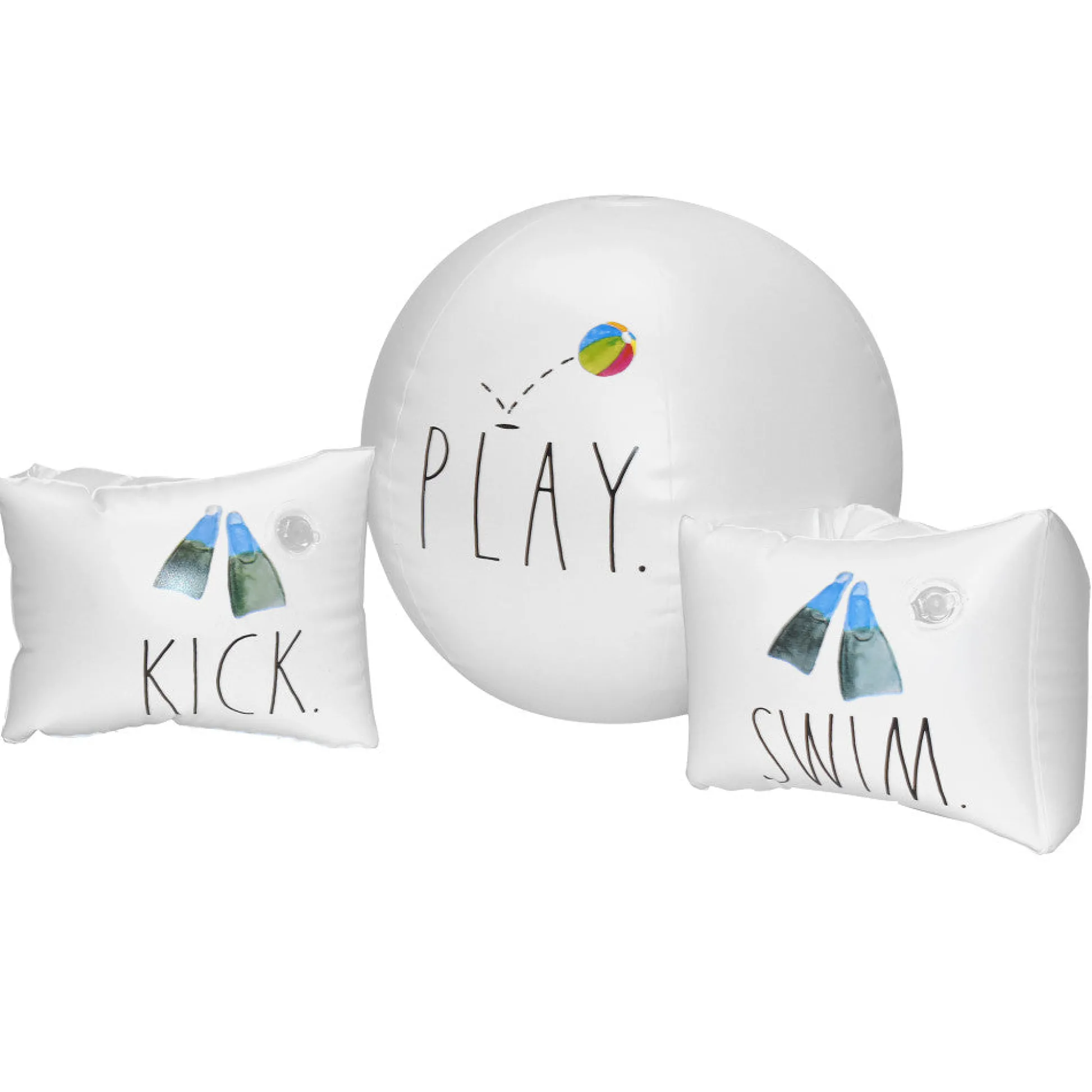 Flat River Group Rae Dunn Swim Kick Play Water Wings & 12" Beach Ball Set - Durable Kids' Pool Floats* Swimming Pools & Water Toys