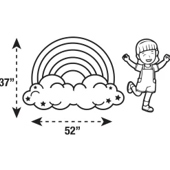 Flat River Group Rainbow Cloud FluffyFloor Cushion: Plush Inflatable Floor Pillow for Kids* Stuffed Animals|Stuffed Animals & Plush Toys