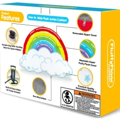 Flat River Group Rainbow Cloud FluffyFloor Cushion: Plush Inflatable Floor Pillow for Kids* Stuffed Animals|Stuffed Animals & Plush Toys