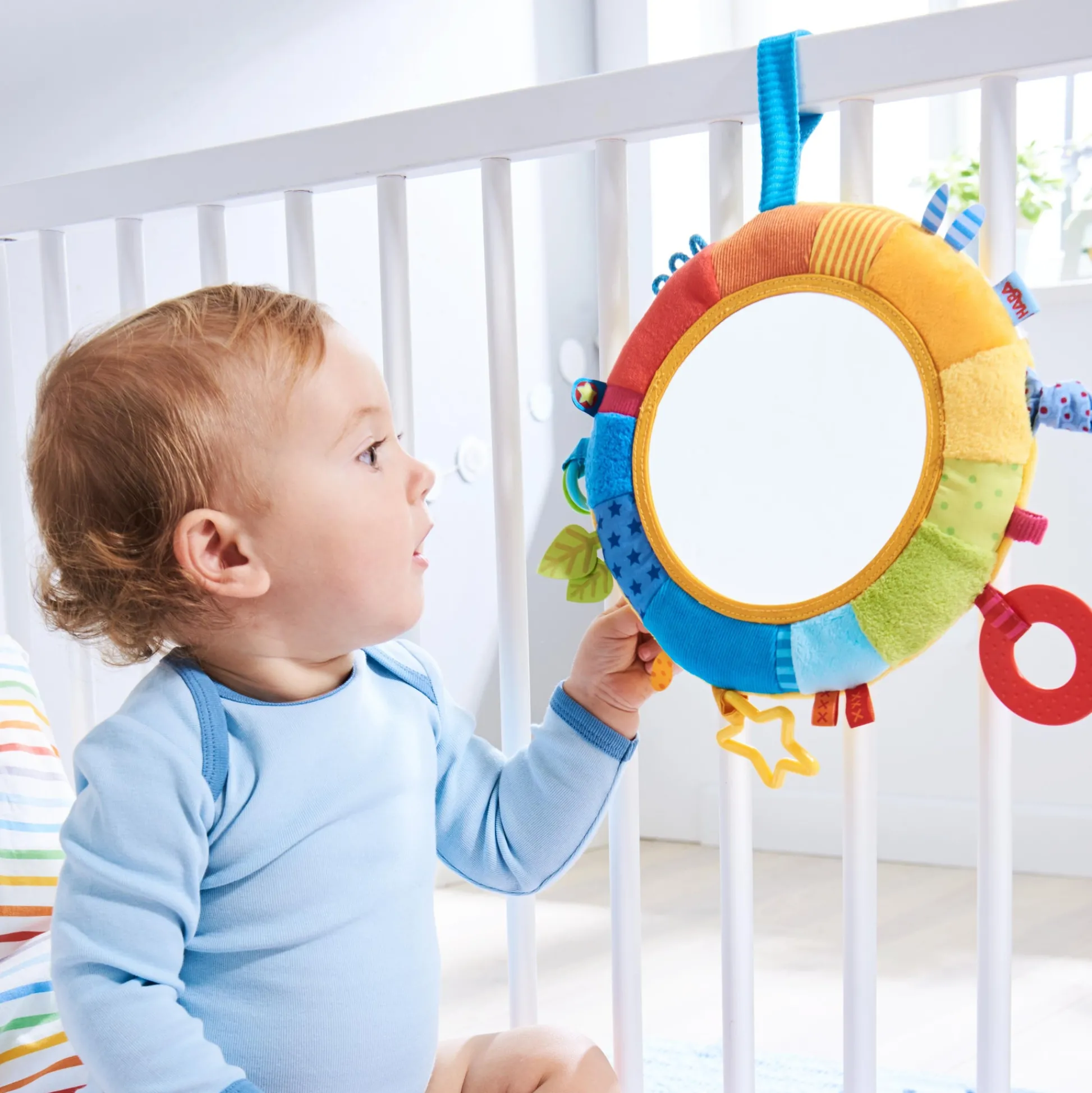 HABA USA Rainbow Discovery Mirror – Colorful Sensory Toy for Infants* Developmental Toys