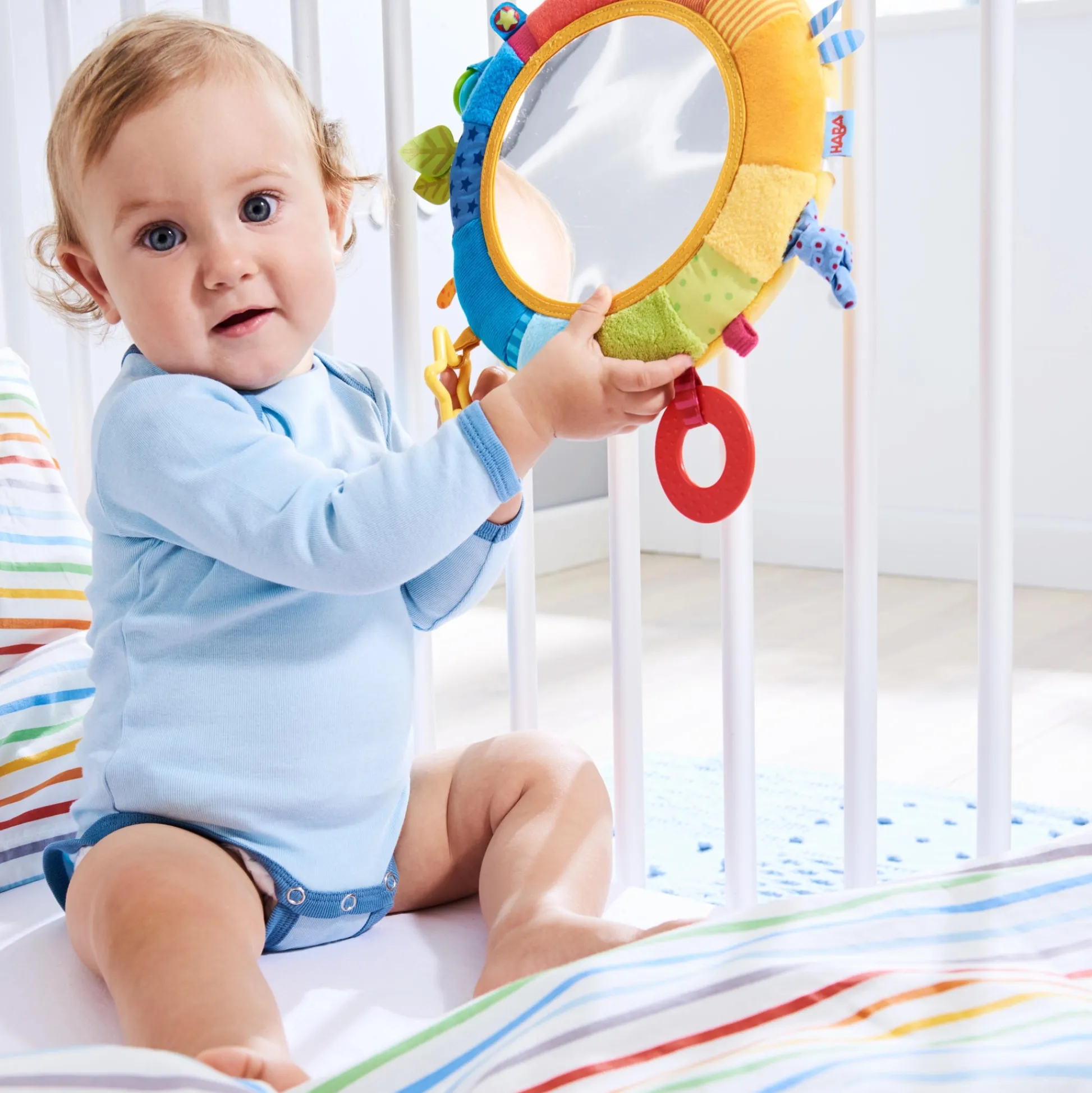 HABA USA Rainbow Discovery Mirror – Colorful Sensory Toy for Infants* Developmental Toys