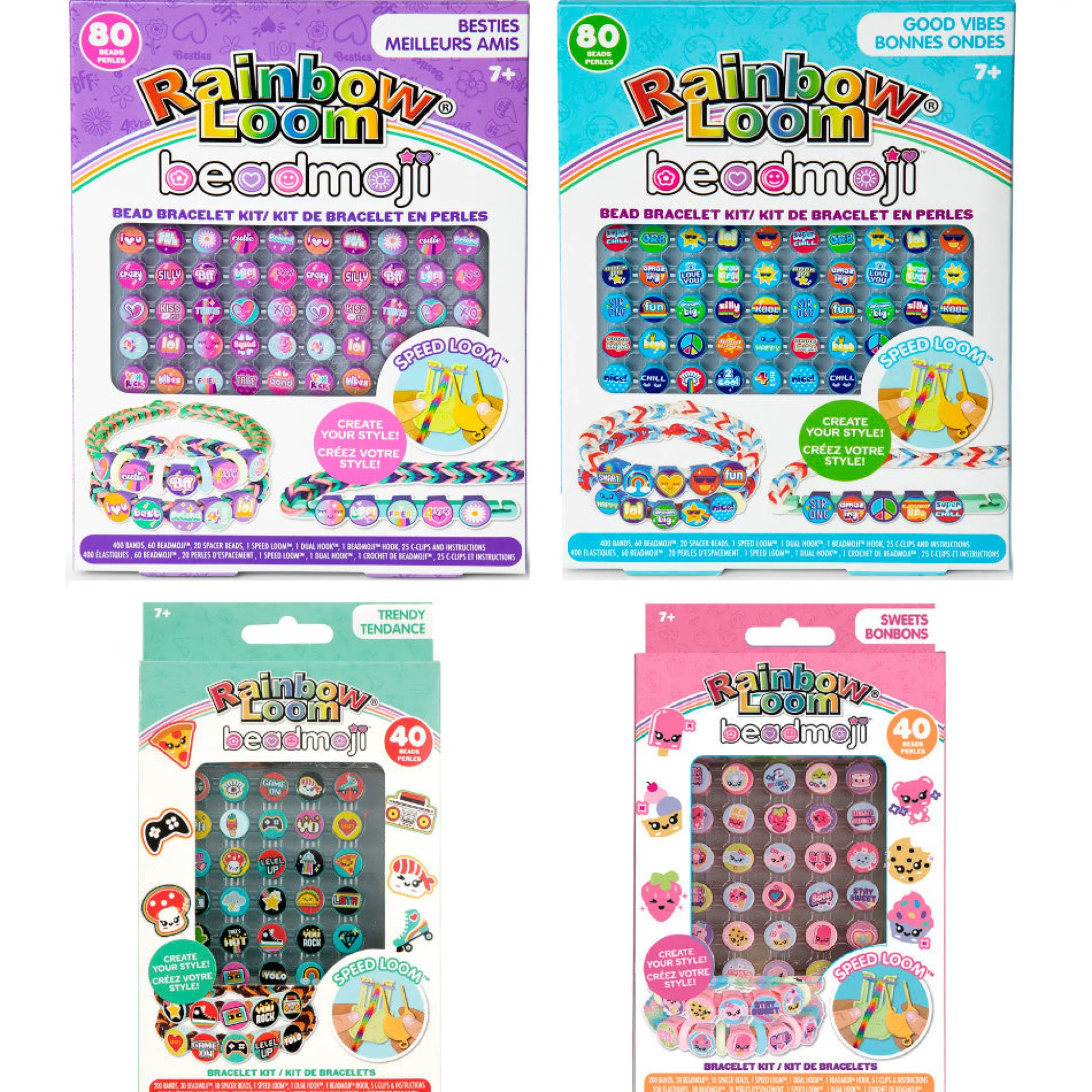 Flat River Group Rainbow Loom Beadmoji Themed Bracelet Making Kit - 4 Pack Bundle* Crafts & Activities