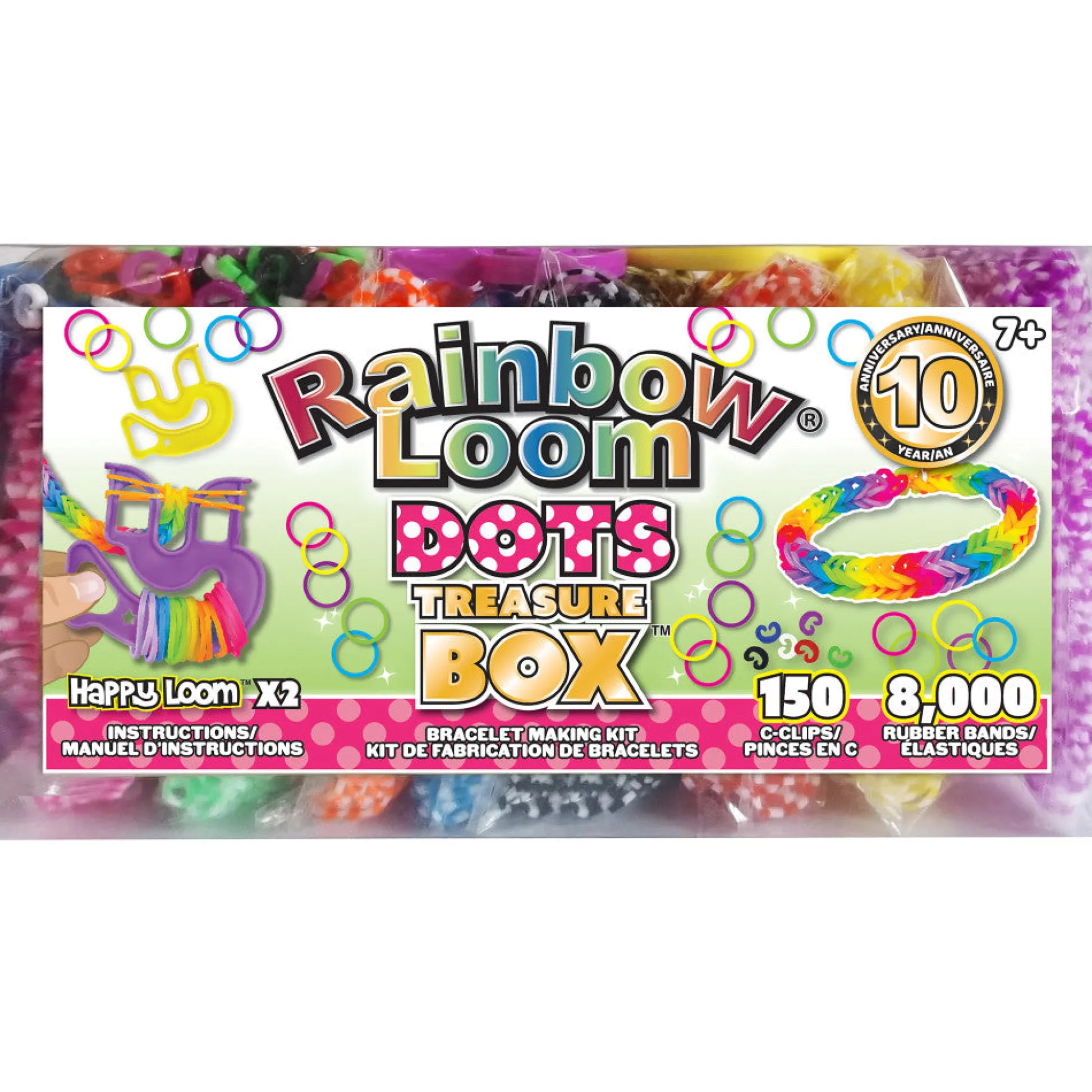 Flat River Group Rainbow Loom Dots Treasure Box Rubber Band Crafting Kit* Crafts & Activities