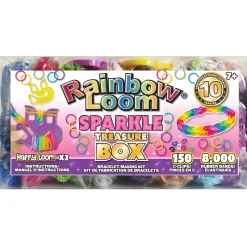 Flat River Group Rainbow Loom Sparkle Edition Treasure Box - Rubber Band Crafting Kit* Crafts & Activities