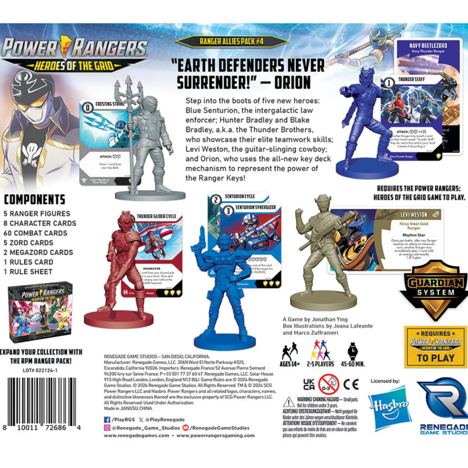 Flat River Group Renegade Game Studios Power Rangers: Heroes Of The Grid Allies Pack #4* Miniature Figures & Games