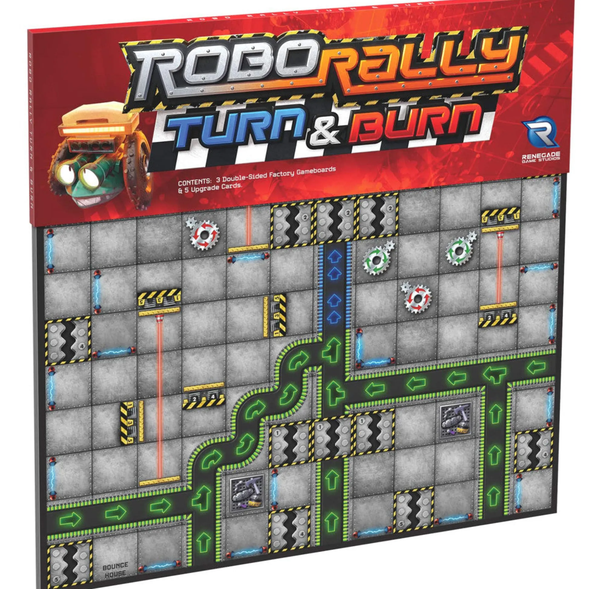 Flat River Group Renegade Game Studios Robo Rally: Turn & Burn Expansion - Competitive Board Game* Role-Playing Games|Board Games